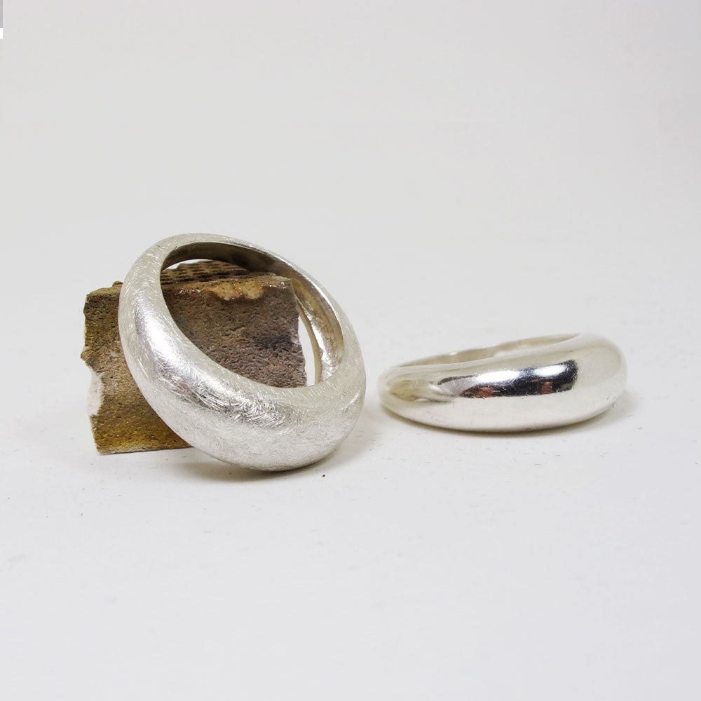 Anillo Bombé Liso y Satín